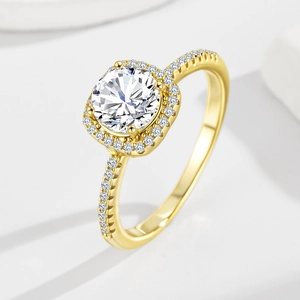 Luxury 925 Sterling Silver Princess Cut Square Zirconia Ring Classic Sugar Cube Engagement Wedding Finger Ring For Women Jewelry