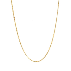 Minimalist gold plated S925 sterling silver curb chain necklace with flat round charms