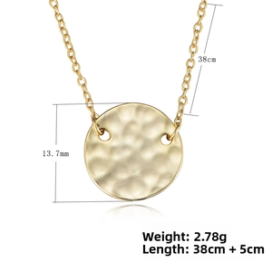 S925 silver hammered coin pendant necklace dimensions and length specifications detail