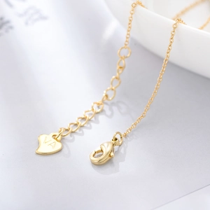 Bracelet œil porte-bonheur plaqué or 14K avec breloque cœur et fermoir mousqueton
