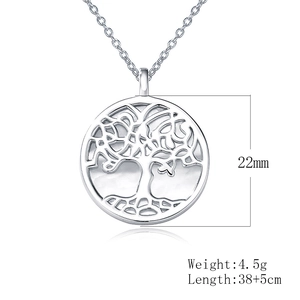 Detailed view of Tree of Life pendant with dimensions 22mm diameter and weight 4.5g