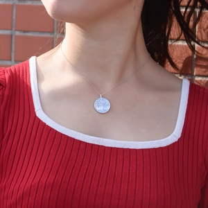 S925 sterling silver Tree of Life pendant necklace with shell inlay for women