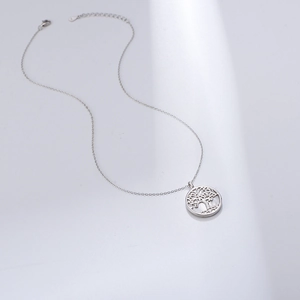 Elegant S925 sterling silver tree of life pendant necklace with shell inlay for women