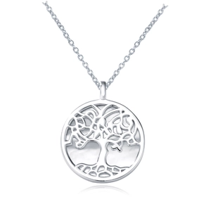 S925 sterling silver Tree of Life pendant necklace with a delicate hollowed-out design