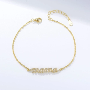 S925 Sterling Silver Mama Letter Bracelet For Women Micro Inlaid Zirconia Chain Bracelet Mother Day Jewelry Gift