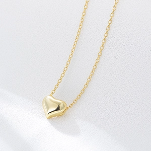 Minimalist 925 Sterling Silver Hollow Heart Pendant Necklace For Women Gold Plated Dainty Love Clavicle Chain Fashion Jewelry Accessory