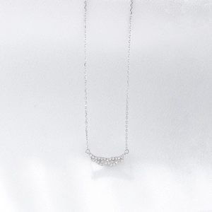 Elegant S925 sterling silver angel wing necklace with micro-pave cubic zirconia crystals