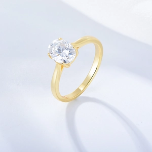 925 Sterling Silver Oval Zirconia Ring Elegant Engagement Wedding Band For Women Gold Silver Plated Classic Jewelry Gift