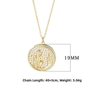 Detailed specs of s925 cat moon pendant with 19mm diameter and 40+5cm chain length
