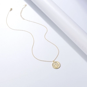 Golden S925 sterling silver necklace with cat silhouette micro-paved zircon pendant