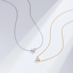 Élégants colliers à pendentif cœur en argent S925 et or avec zircons étincelants