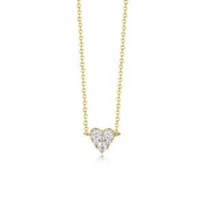 Élégant collier cœur en argent S925 doré serti de zircons blancs étincelants