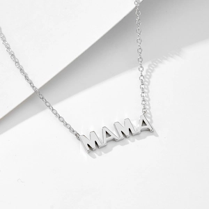 Minimalist S925 sterling silver MAMA letter pendant necklace for Mother's Day
