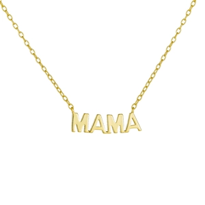 Minimalist S925 sterling silver 14K gold plated MAMA letter pendant necklace for women