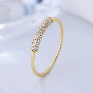 925 Sterling Silver Bar Ring For Women Minimalist Micro Inlaid Zirconia Geometric Fashion Commute Jewelry Finger Ring