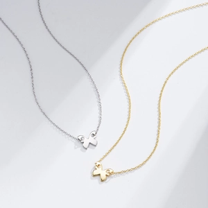 Minimalistische S925 Sterling Silber Schmetterling Halsketten in Gold und Silber Finish