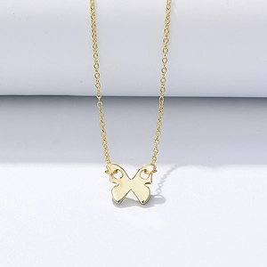 S925 Sterlingsilber Schmetterling Anhänger Halskette Für Damen Minimalistisch Poliert Gold Silber Plattiert Schlüsselbeinkette Schmuck