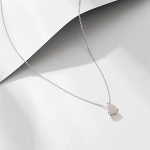 Elegant S925 sterling silver waterdrop necklace with shimmering cubic zirconia stones