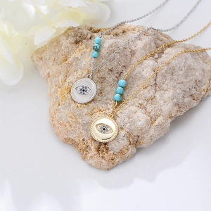 Bracelet de cheville mauvais œil en argent S925 avec perles turquoise sur pierre naturelle
