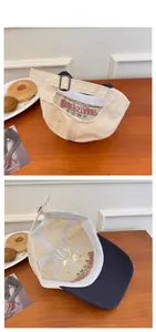 Detail view of contrast baseball cap showing adjustable metal strap and inner structural lining
