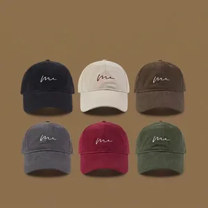Variety of deep-fit baseball caps in six colors with me embroidery for large head sizes