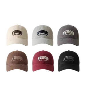 Distressed American vintage baseball caps with NVRMND embroidery in six assorted colors