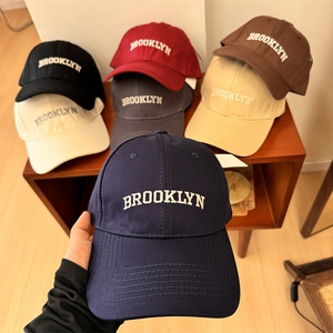 Casquette de Baseball Rétro à Broderie de Lettres Brooklyn pour Hommes Femmes Chapeau de Soleil Réglable en Acrylique Sport