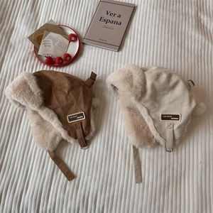 Winter thermal aviator hat with faux fur lining and ear flaps for extreme cold weather