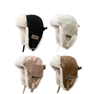 Winter thermal trapper hats in four colors with thick faux fur lining and ear protection