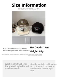 Size chart for winter earflap hat with 56-58cm head circumference and care instructions