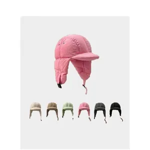 Winter Warm Trapper Hat Windproof Quilted Ear Flap Hat Solid Color Adjustable Pilot Cap For Men Women Outdoor Daily Accessory