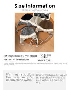 Guide des tailles pour bonnet en maille crocheté main avec conseils de lavage