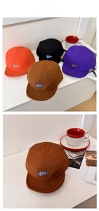 Multiple quick-dry nylon 5-panel hats in four colors with triangle logo embroidery