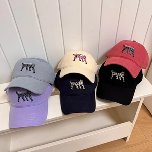 Women's Spotted Cat Embroidery Baseball Cap Soft Top Adjustable Wide Brim Sun Protection Fashion Casual Sporty Peaked Hat