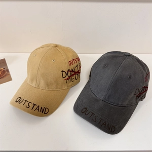 Vintage washed cotton baseball caps with OUTSTAND embroidery in khaki and charcoal gray
