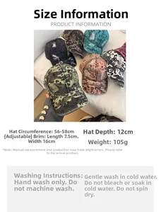Tableau des tailles détaillé et conseils d'entretien pour casquette léopard vintage