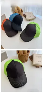 Detail showing breathable mesh back and multi-row stitching on brim of summer truck caps
