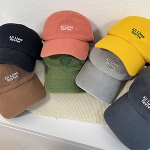 Washed cotton baseball caps with All Lives Revive embroidery in seven colors