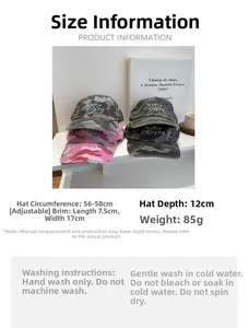 Guide des tailles détaillé et conseils d'entretien pour la casquette brodée camouflage