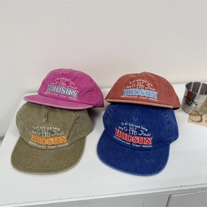 Vintage Washed Embroidery Letter HUDSUN Baseball Cap 1975 Soft Top Adjustable Outdoor Sun Protection Hat For Women