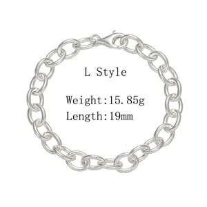 Detail of S925 sterling silver chunky link bracelet with lobster clasp, 15.85g weight