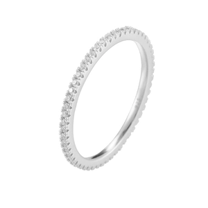 Elegant 925 sterling silver eternity ring featuring a micro-paved row of sparkling zircon