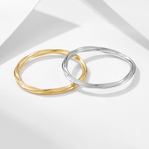 S925 sterling silver minimalist intertwined rope rings in gold and silver finish