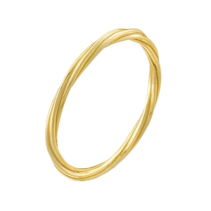 Minimalist S925 sterling silver twisted rope ring with 18K gold plating for women
