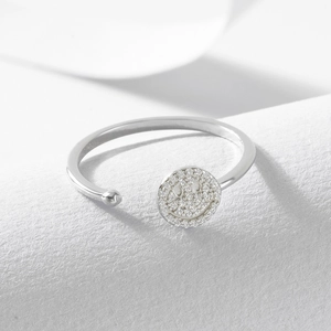 Minimalistischer S925 Sterlingsilber Ring offen mit Mikro-Zirkonia Smiley-Design