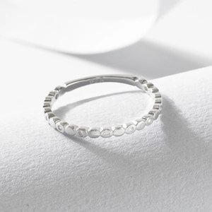 S925 sterling silver bubble ring with zircon stones in a minimalist minimalist design
