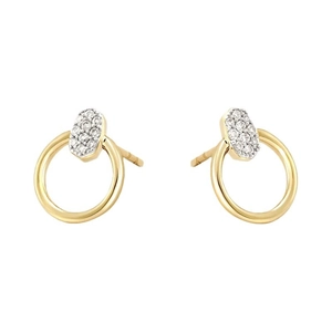Boucles d'oreilles minimalistes en argent S925 avec clous hexagonaux sertis de diamants