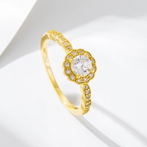 925 Sterling Silver Halo Ring For Women Gold Silver Plated Zirconia Inlaid Wedding Engagement Fashion Jewelry Finger Ring