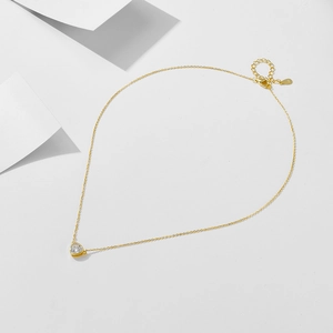 Detailed shot of S925 lobster clasp and extension chain on triangle zircon necklace