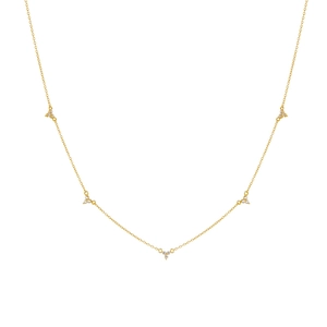 Elegant S925 sterling silver clover necklace with five zircon flower charms in gold finish